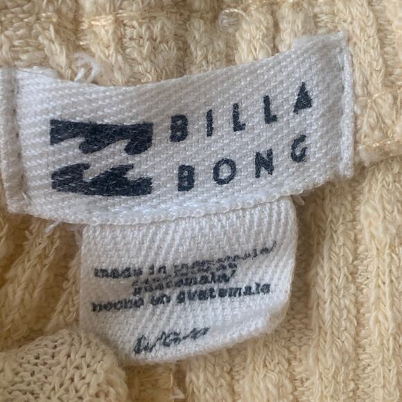 Billabong Yellow Ribbed Knit Pants High Waisted Drawstring Size Large - Picture 9 of 16